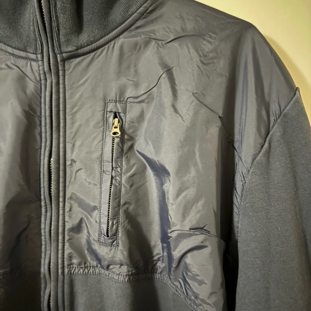 Saks on Fifth Black label Black Zip Up‎ Jacket 100% cotton int 100% nylon ext - Picture 2 of 5